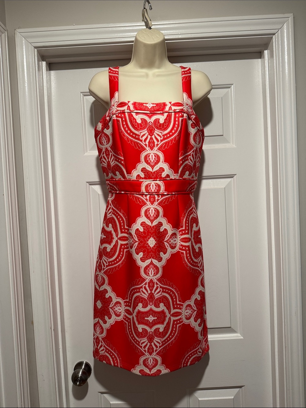 Lovely by Adrianna Papell Orange/White Sleeveless